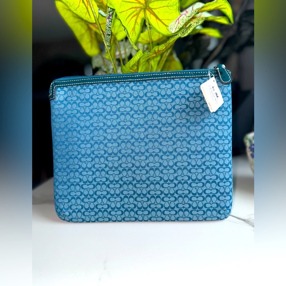 Coach Blue Signature IPad /Notebook Case HTF Vintage